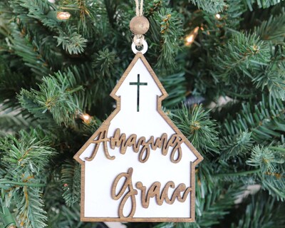 Amazing Grace Church Christmas Tree Ornament - image1
